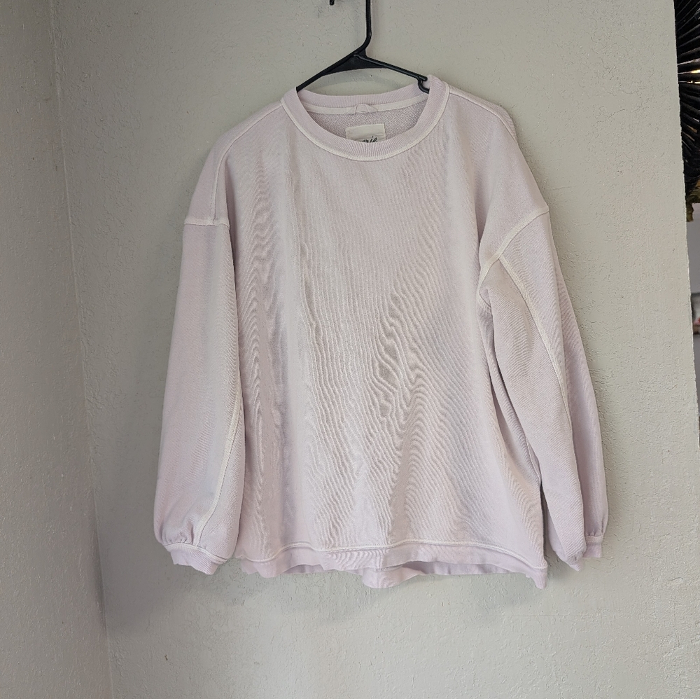 Aerie Sweatshirt Xs Light Pink Oversized Cozy Casual Lounge Luxe Preppy